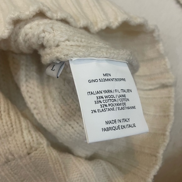 OFFICINE GENERALE MENS Off-White Gino Sweater SZ L - Picture 8 of 8